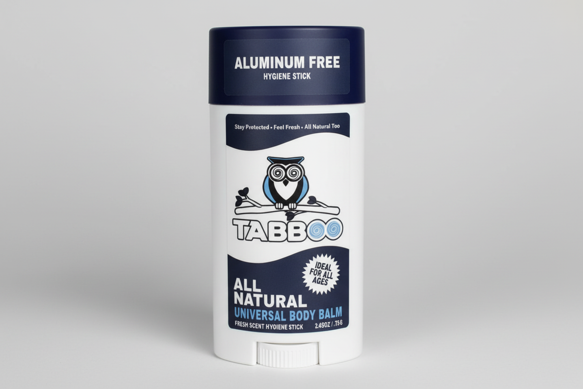 Tabboo Hygiene stick Fresh Scent multipurpose body balm for chafing, friction and dry skin.