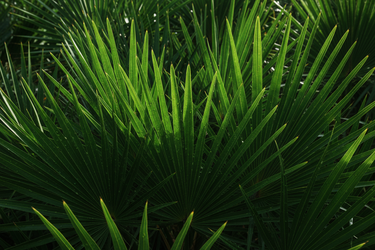 Close-up Green Palm Fronds